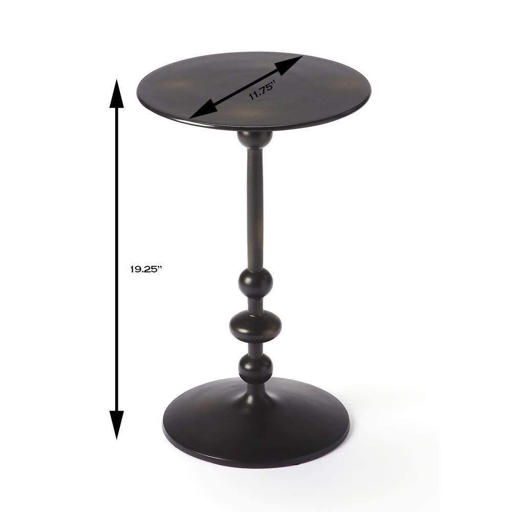 Zora Pedestal Side Table, Black. Picture 6