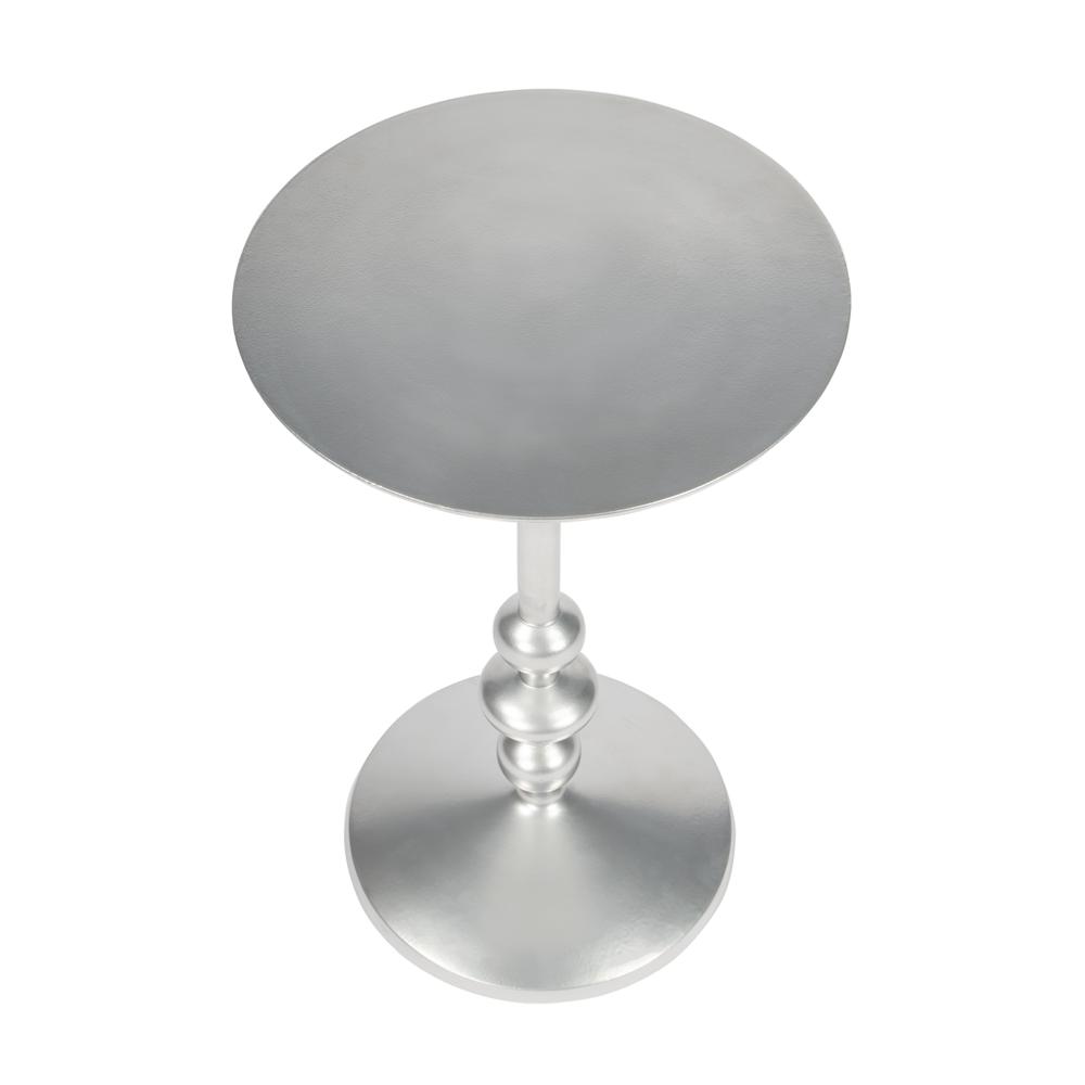Zora Iron Pedestal Side Table, Silver. Picture 2