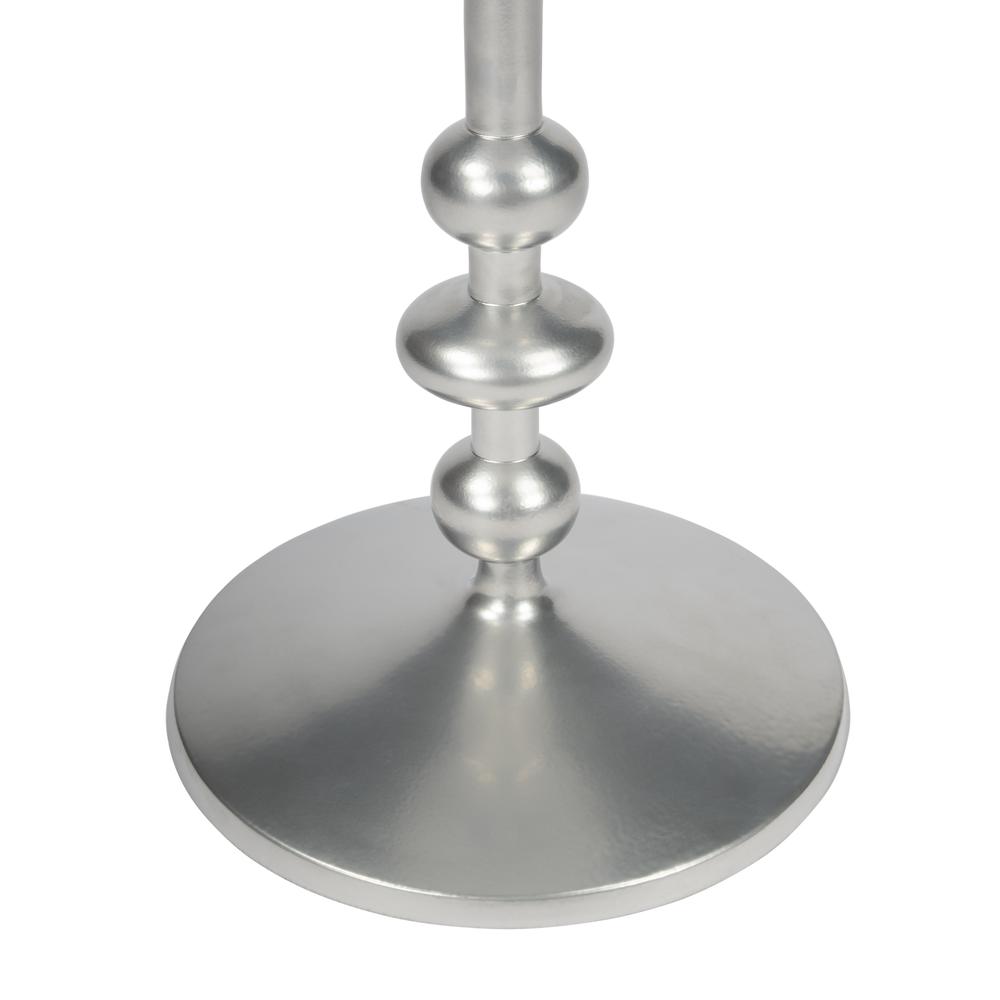 Zora Iron Pedestal Side Table, Silver. Picture 4