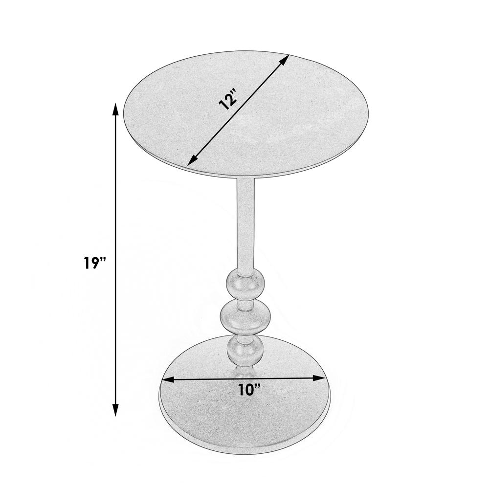 Zora Iron Pedestal Side Table, Silver. Picture 6