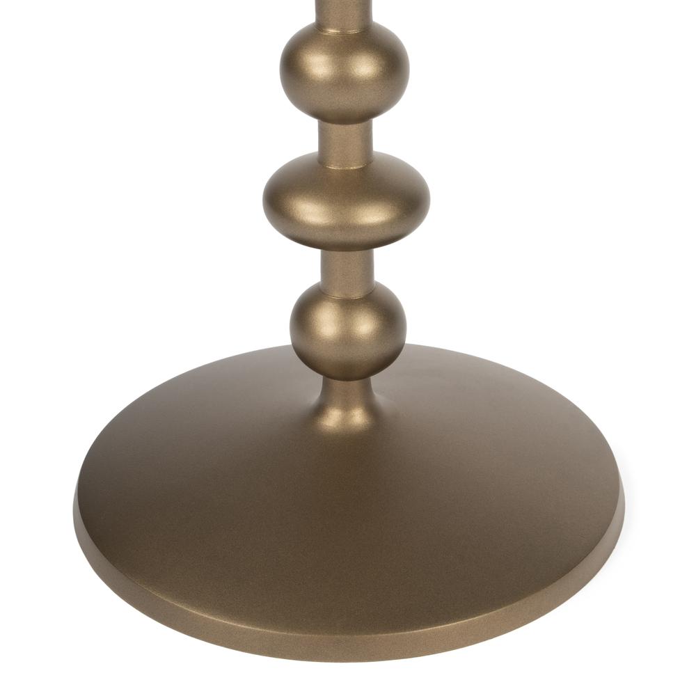 Zora Round Pedestal Side Table, Gold. Picture 4
