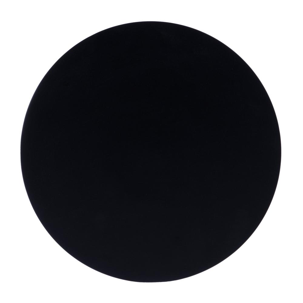 Zora Outdoor Round Pedestal Side Table, Black. Picture 3
