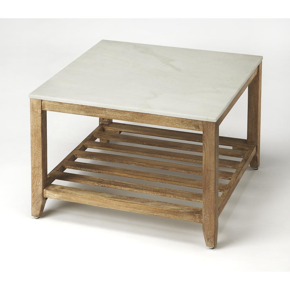 Brayden Marble Bunching Coffee Table, Light Brown. Picture 1