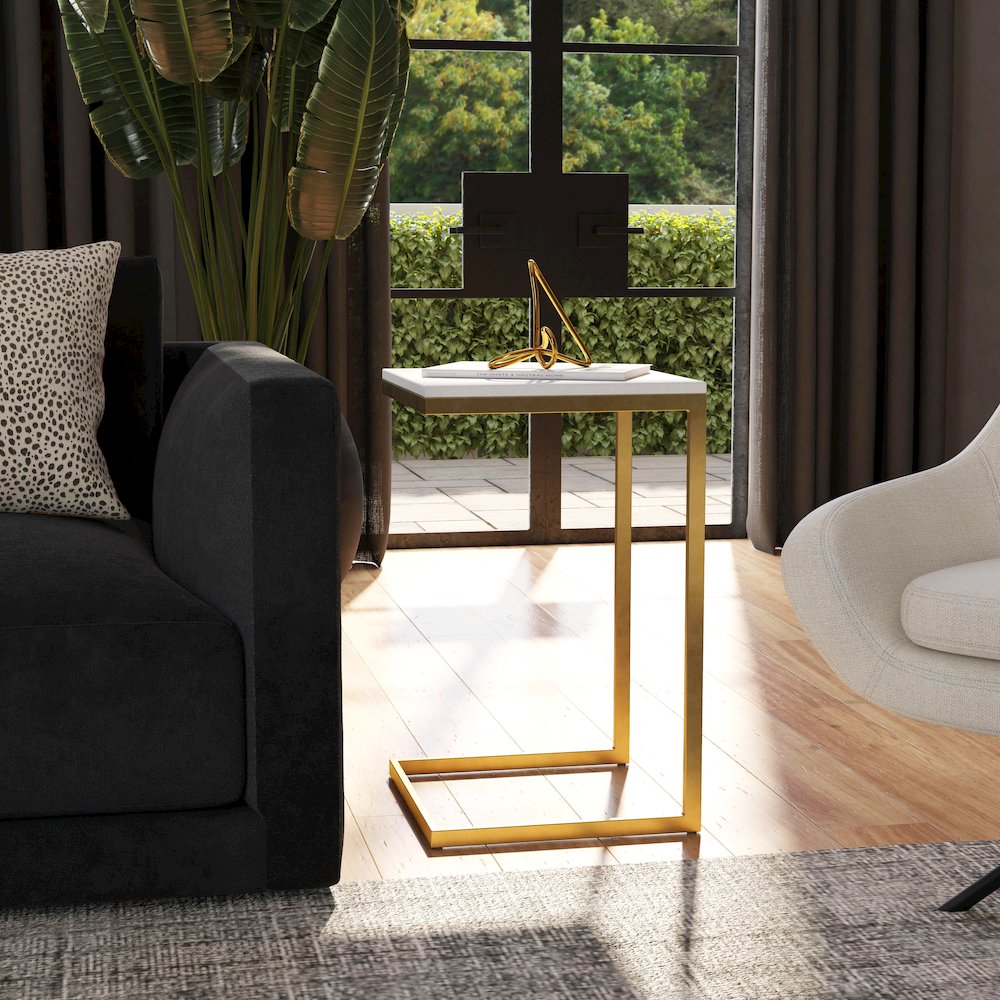 Lawler Marble C- Side Table, Gold. Picture 13