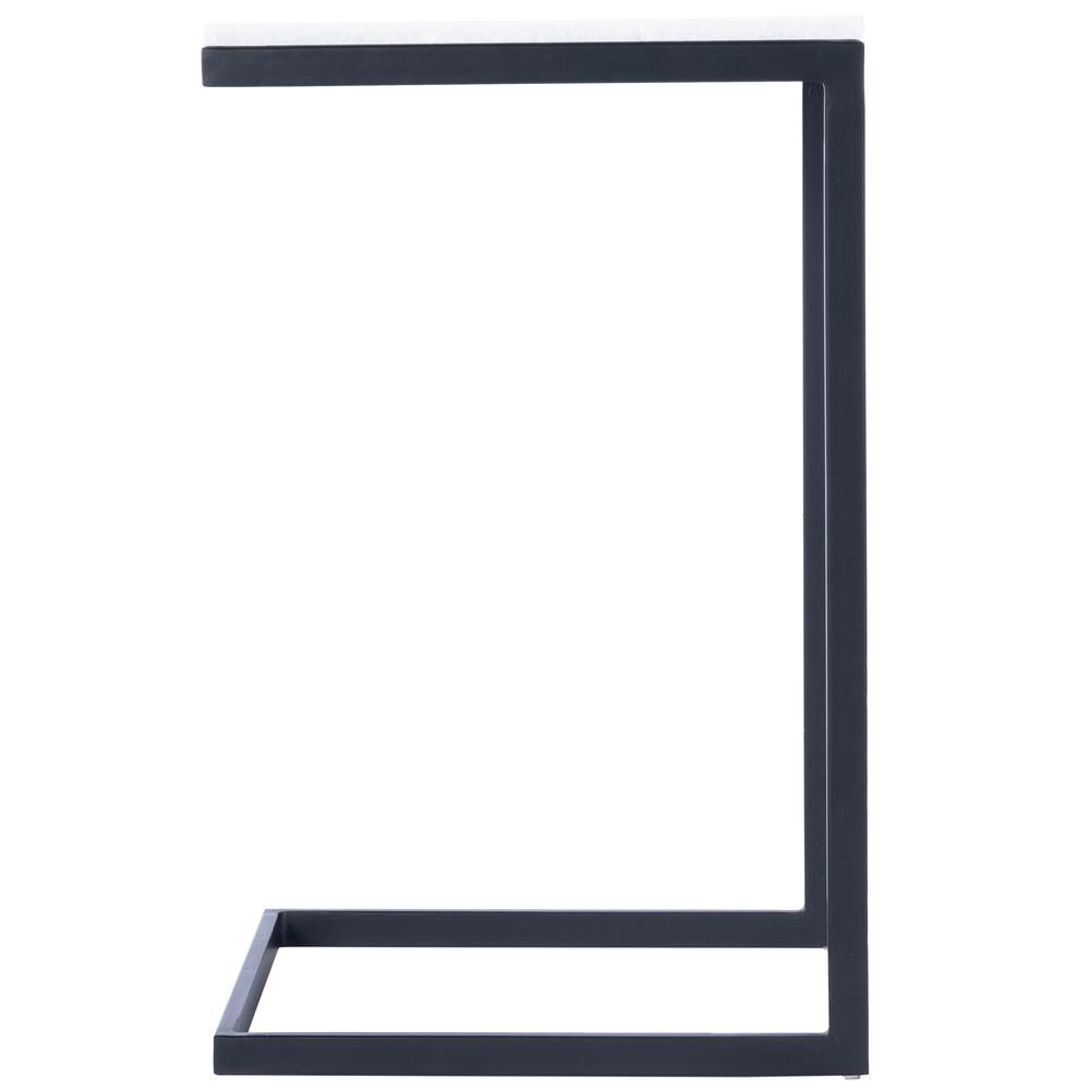 Lawler Marble C- Side Table, Black, White. Picture 2