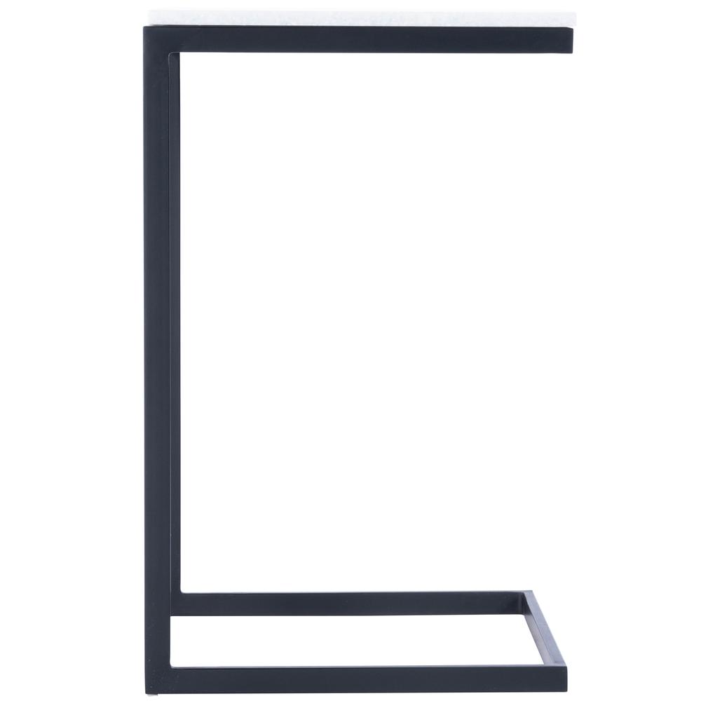 Lawler Marble C- Side Table, Black, White. Picture 4