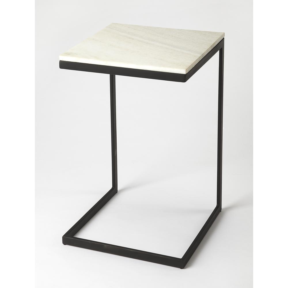Lawler Marble C- Side Table, Black, White. Picture 9