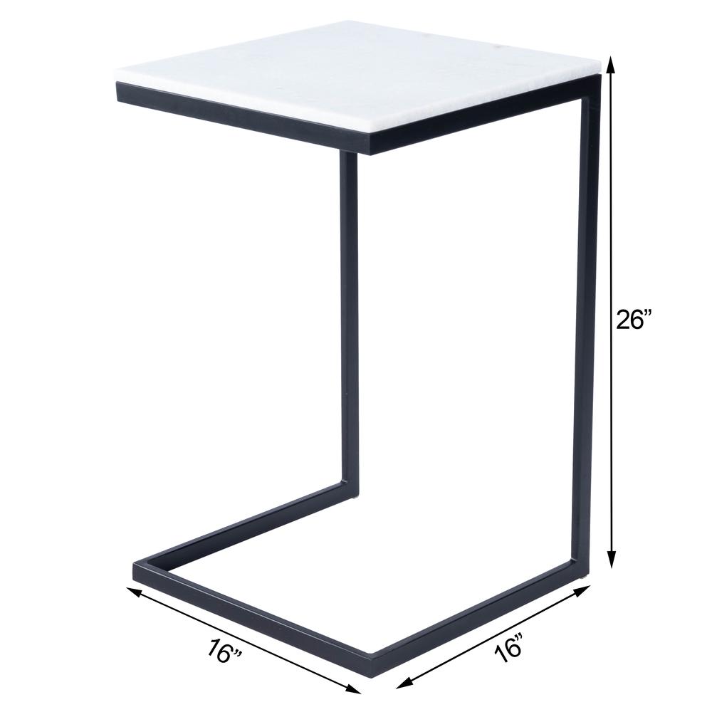 Lawler Marble C- Side Table, Black, White. Picture 12