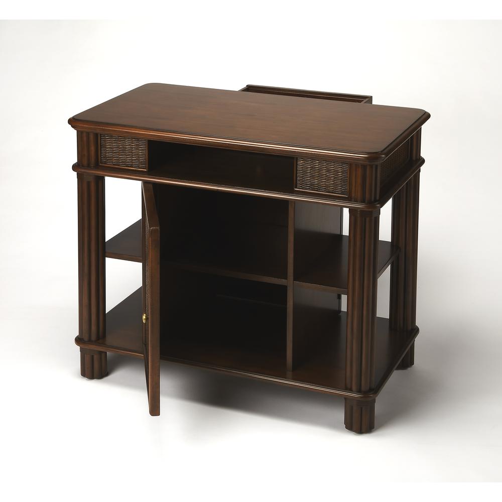 Falmouth Rattan Kitchen Island, Dark Brown. Picture 2