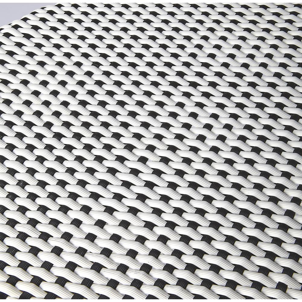 Tobias Round Rattan 30" Bar Stool, White and Black Dot. Picture 5