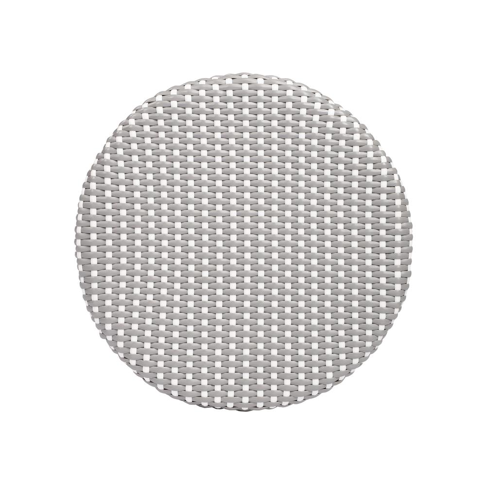 Tobias Rattan Round 24" Counter Stool, Gray and White Dot. Picture 5