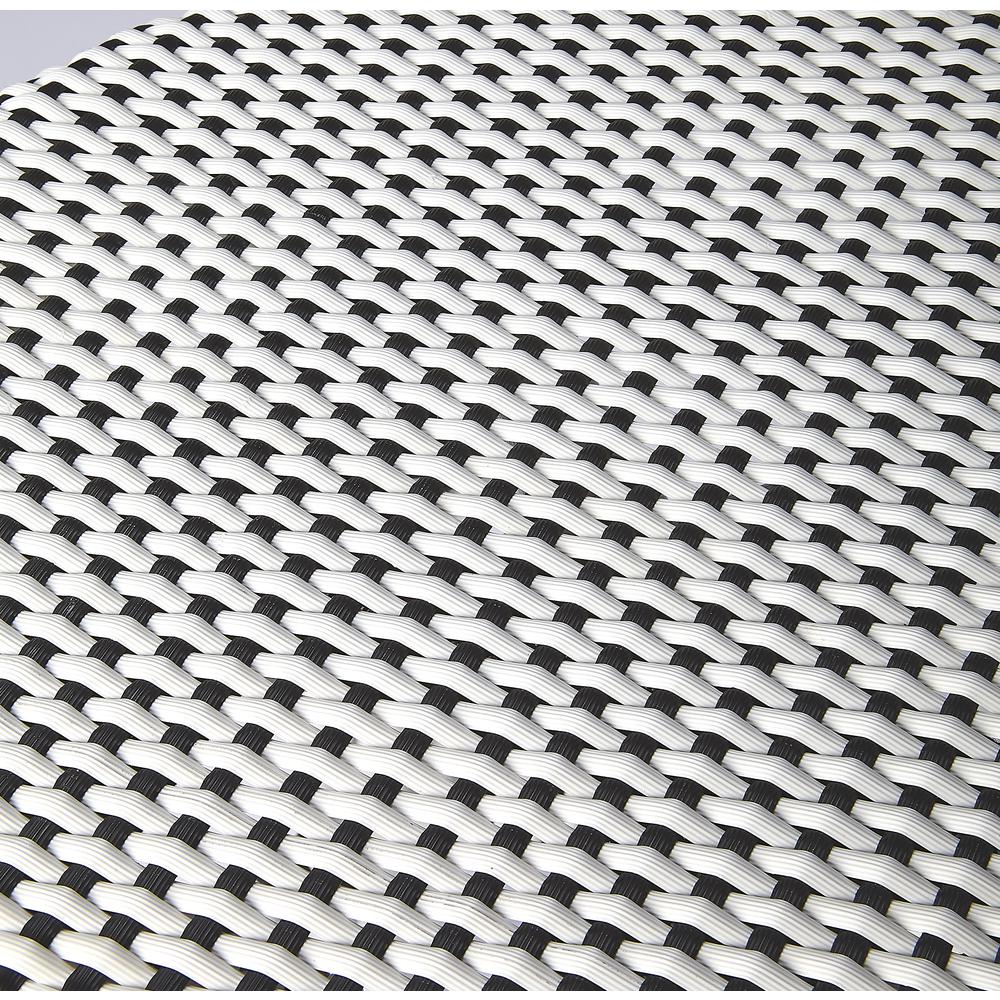 Tobias Rattan Round 24" Counter Stool, White and Black Dot. Picture 6