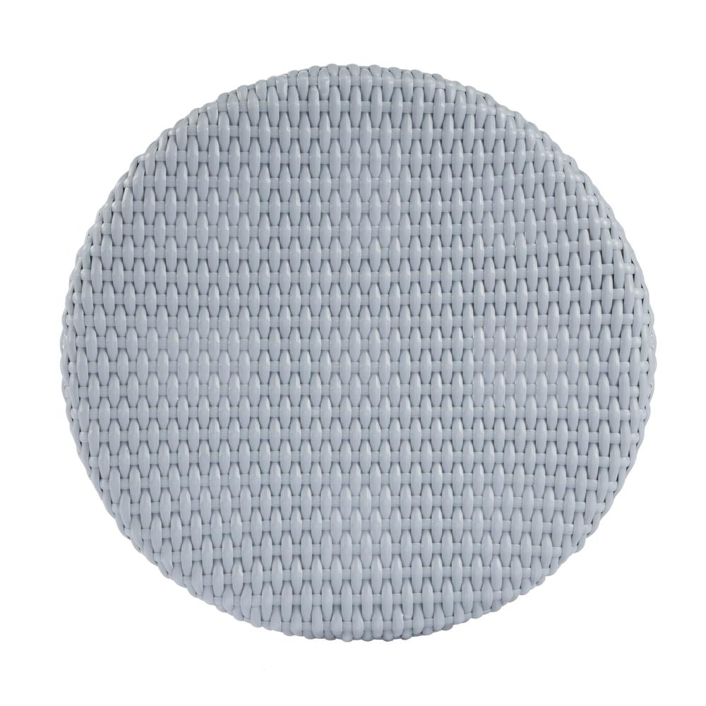 Tobias Rattan Round 24" Counter Stool, Baby Blue. Picture 5