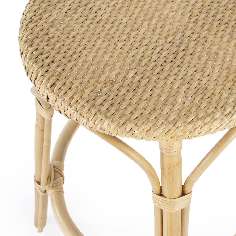 Tobias Rattan Round 24" Counter Stool, Natural. Picture 6