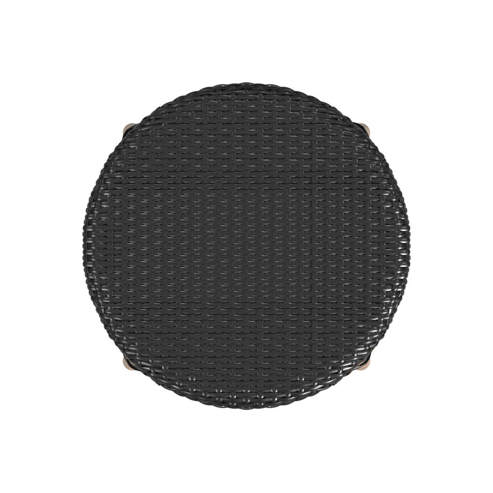 Tobias Rattan Round 24" Counter Stool, Black. Picture 4