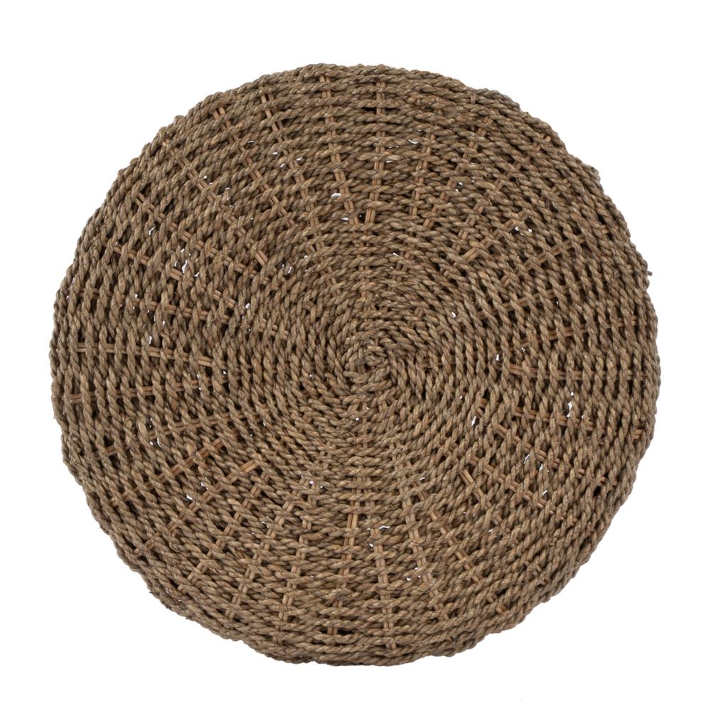 Tobias Rattan Round 24" Counter Stool, Light Brown. Picture 4