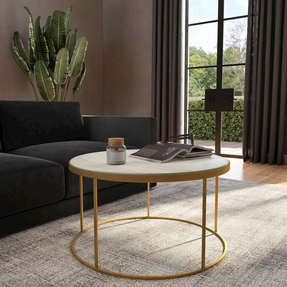 Triton Marble Coffee Table, Multi-Color. Picture 4