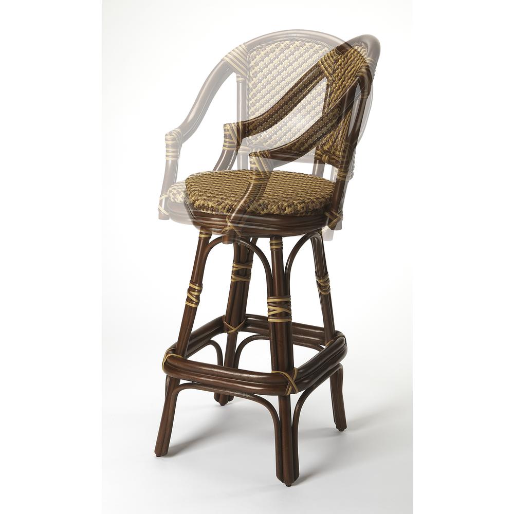 Renata Rattan 29.75" Bar Stool, Multi-Color. Picture 2