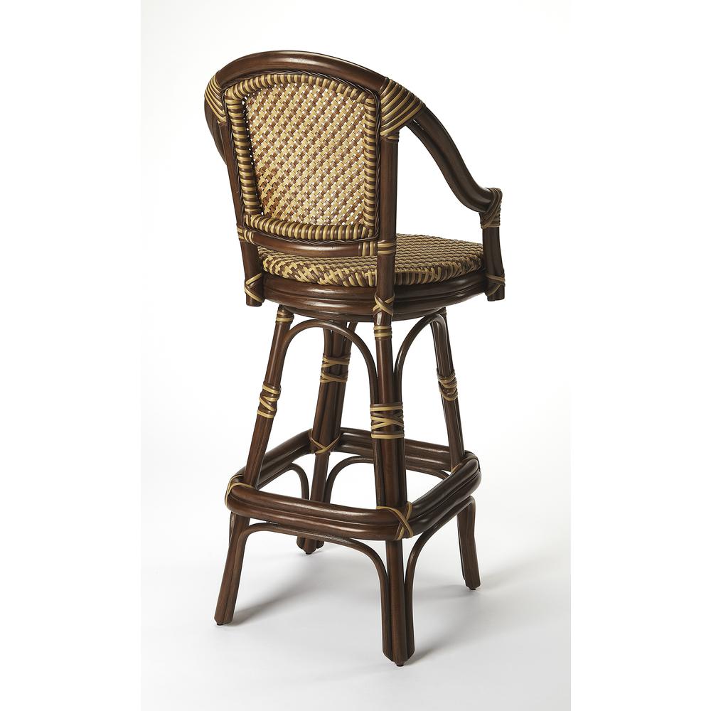 Renata Rattan 29.75" Bar Stool, Multi-Color. Picture 3