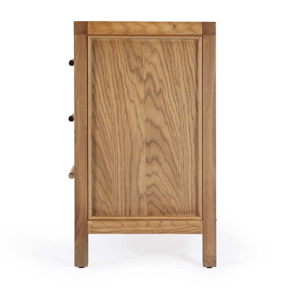 Mesa Cane and Solid Wood  3 Drawer Chest, Natural. Picture 4