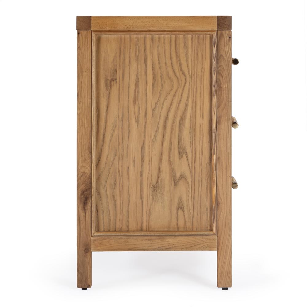 Mesa Cane and Solid Wood  3 Drawer Chest, Natural. Picture 6