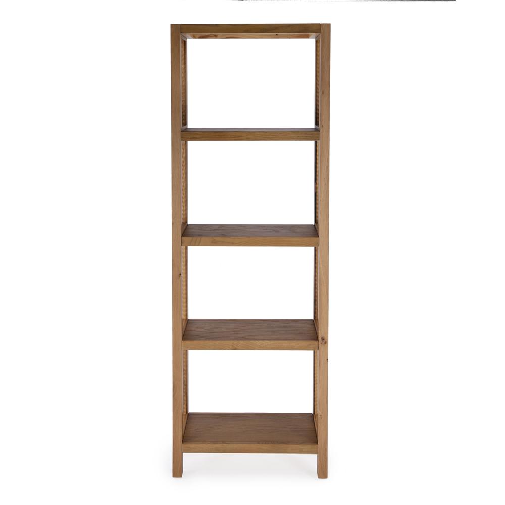 Mesa Cane and Solid Wood 4- Tier Etagere Bookcase, Natural. Picture 2