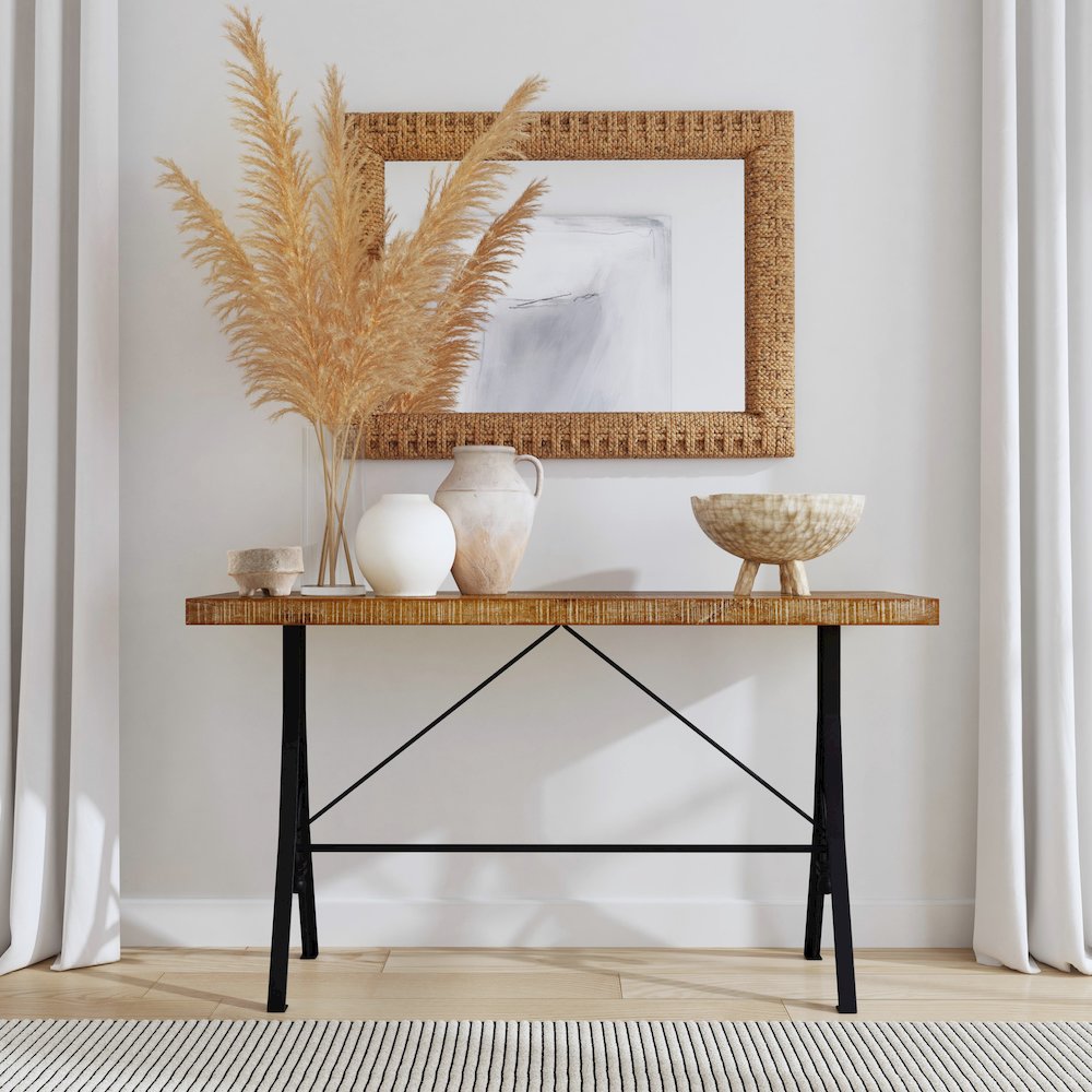 Gloucester Woven Wall Mirror, Dark Brown. Picture 5