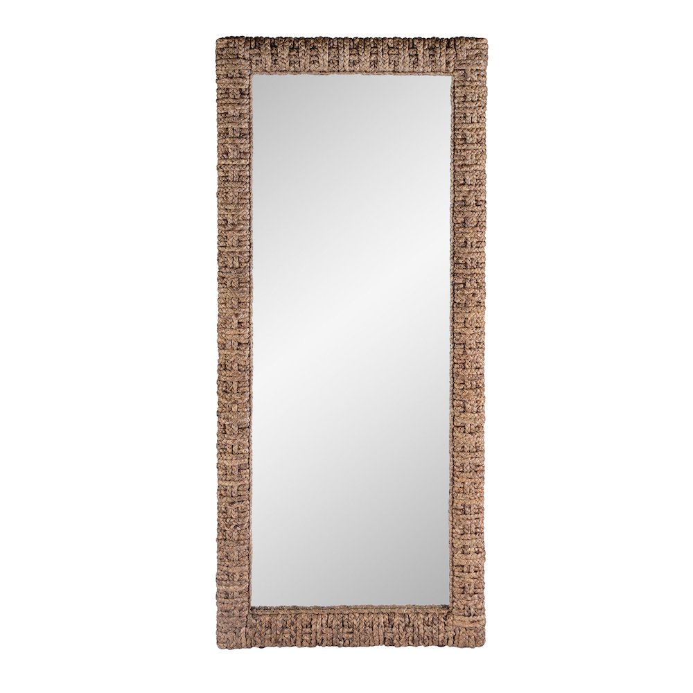 Gloucester 70.5 in. H x 32.25 in. W Woven Water Hyacinth Floor Mirror. Picture 1