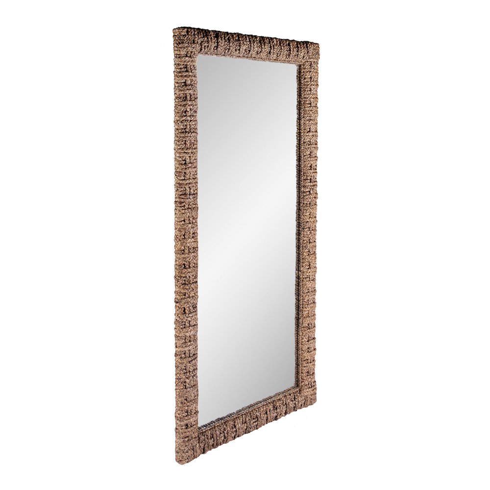 Gloucester 70.5 in. H x 32.25 in. W Woven Water Hyacinth Floor Mirror. Picture 2