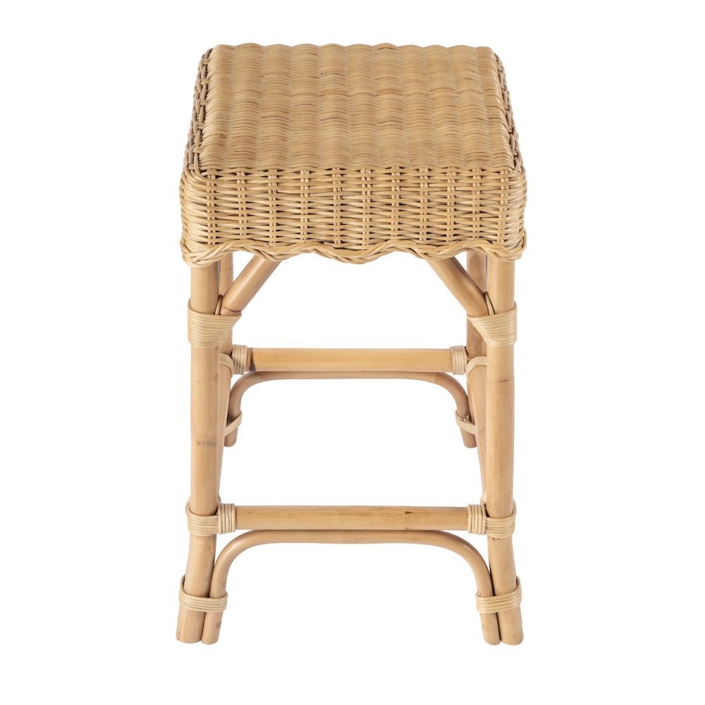 Flora Rattan Scalloped Counter stool, Light Brown. Picture 4
