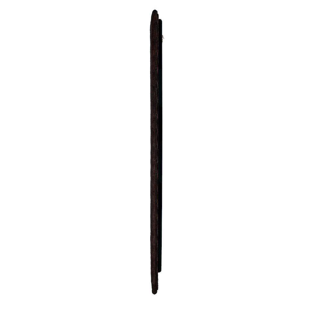 Flora 32 in. W x 69.5 in. H Rectangular Scalloped  Rattan Floor Mirror, Brown. Picture 6