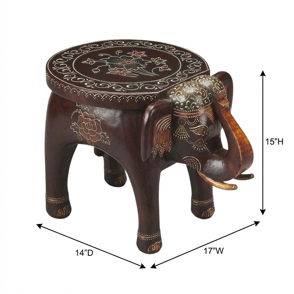 Round Hand Painted Accent Table, Boho Eclectic Side Table for Living Room. Picture 4