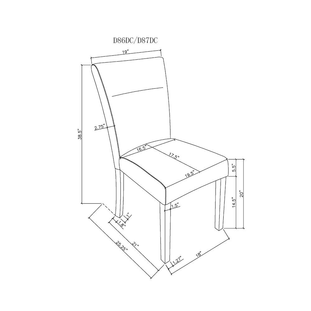 D86 Dining Chair Kit Of 2. Picture 7