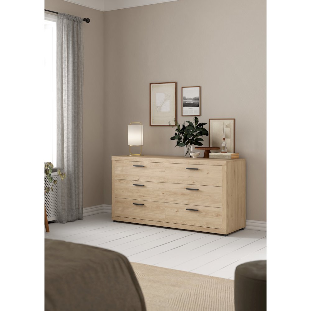 Mira 6 Drawer Double Dresser, Jackson Hickory. Picture 2