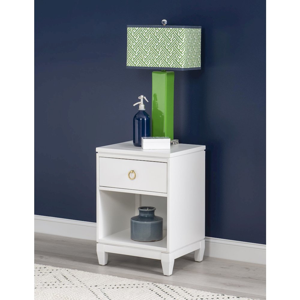 Summerland Open Nightstand with Drawer, Outlets, and USB Ports. Picture 3