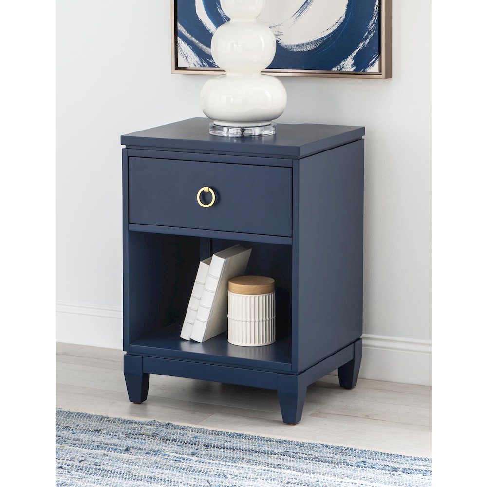 Summerland Open Nightstand with Charging Ports - Modern Bedside Table. Picture 2
