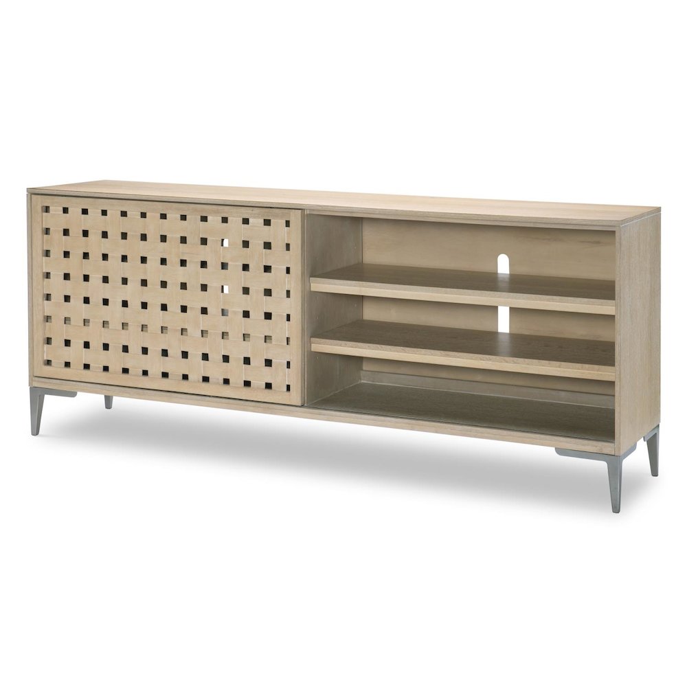 Entertainment Console with Sliding Door and Adjustable Shelves - Wire Management. Picture 4