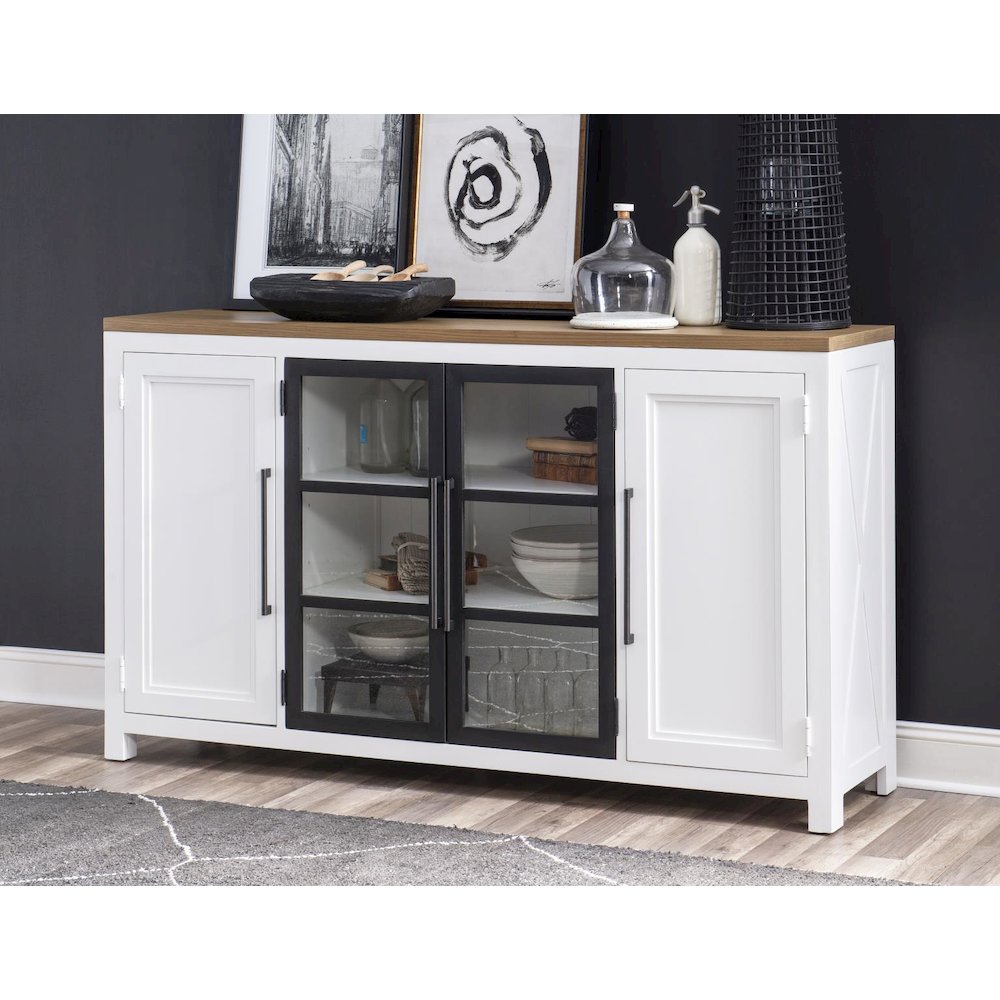 Franklin Credenza (4 Doors, 4 Adj/Rev/Rem Wine Bottle Shelves, 2 Adj Shelves). Picture 3