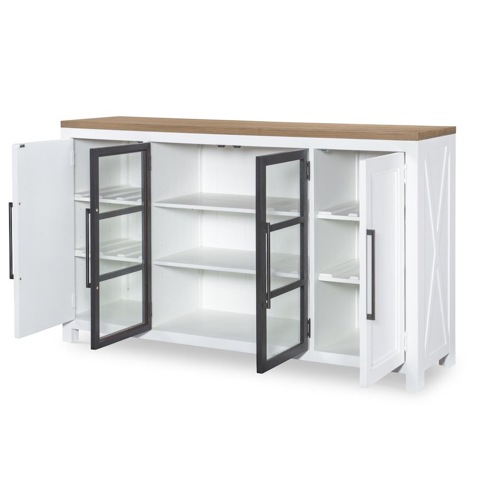 Franklin Credenza (4 Doors, 4 Adj/Rev/Rem Wine Bottle Shelves, 2 Adj Shelves). Picture 2