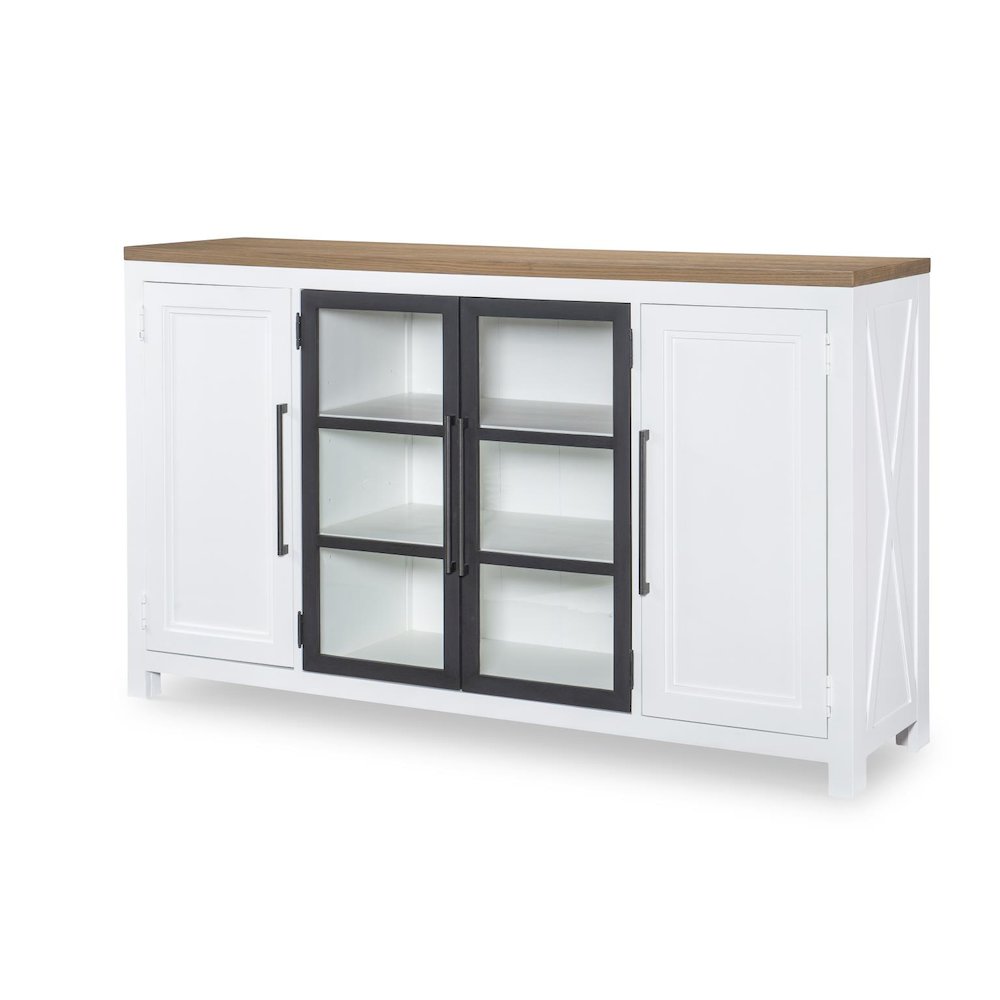 Franklin Credenza (4 Doors, 4 Adj/Rev/Rem Wine Bottle Shelves, 2 Adj Shelves). Picture 1