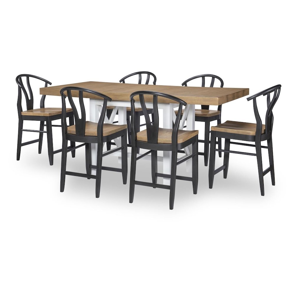 Wishbone Back Counter Height Chair (Black) (Kd, Wood Seat, Seat Height: 24"). Picture 6