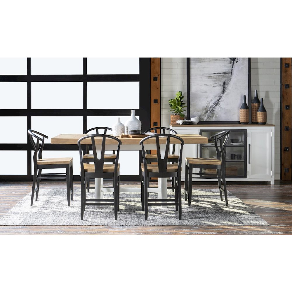 Wishbone Back Counter Height Chair (Black) (Kd, Wood Seat, Seat Height: 24"). Picture 8