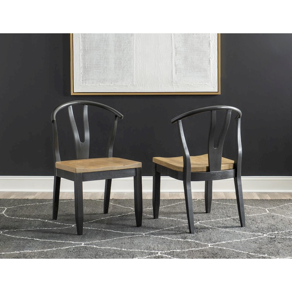 Franklin Wishbone Back Side Chair (Black) (Kd, Wood Seat, Seat Height: 18"). Picture 4