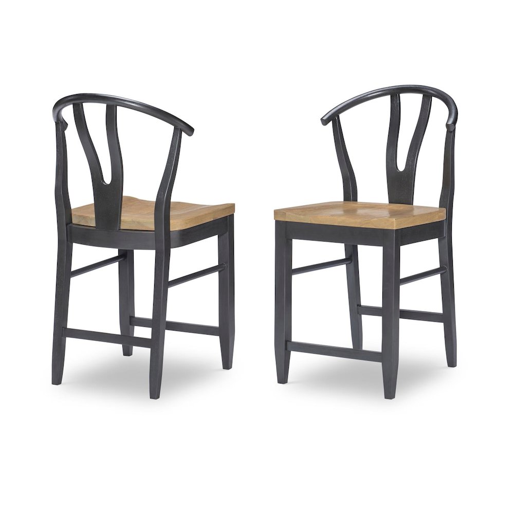 Wishbone Back Counter Height Chair (Black) (Kd, Wood Seat, Seat Height: 24"). Picture 3