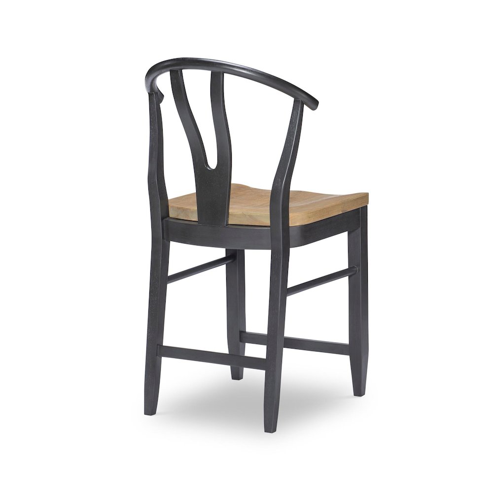 Wishbone Back Counter Height Chair (Black) (Kd, Wood Seat, Seat Height: 24"). Picture 2