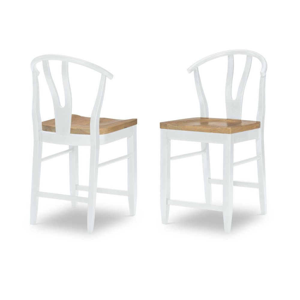 Wishbone Back Counter Height Chair (White) (Kd, Wood Seat, Seat Height: 24"). Picture 3