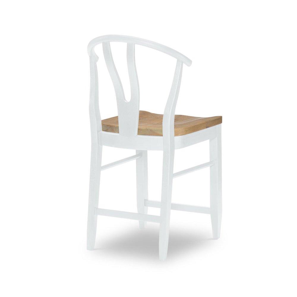 Wishbone Back Counter Height Chair (White) (Kd, Wood Seat, Seat Height: 24"). Picture 2