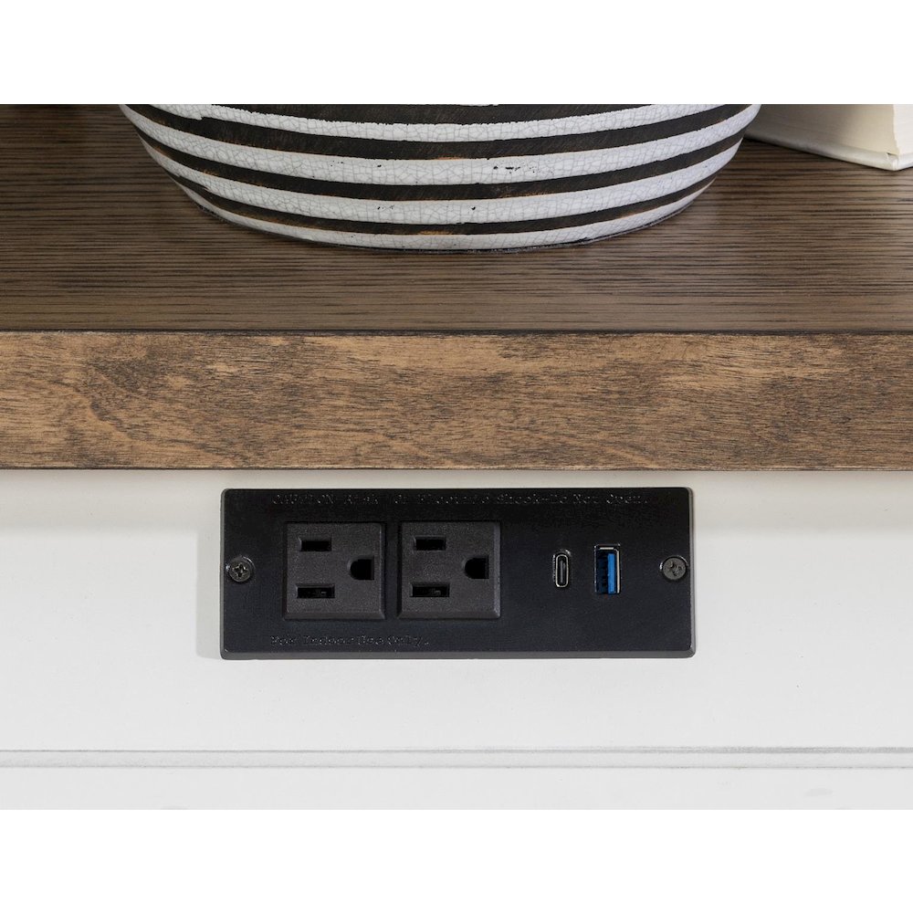 Dutton Nightstand with Power - 2 Drawers, Outlets, and USB Ports. Picture 4