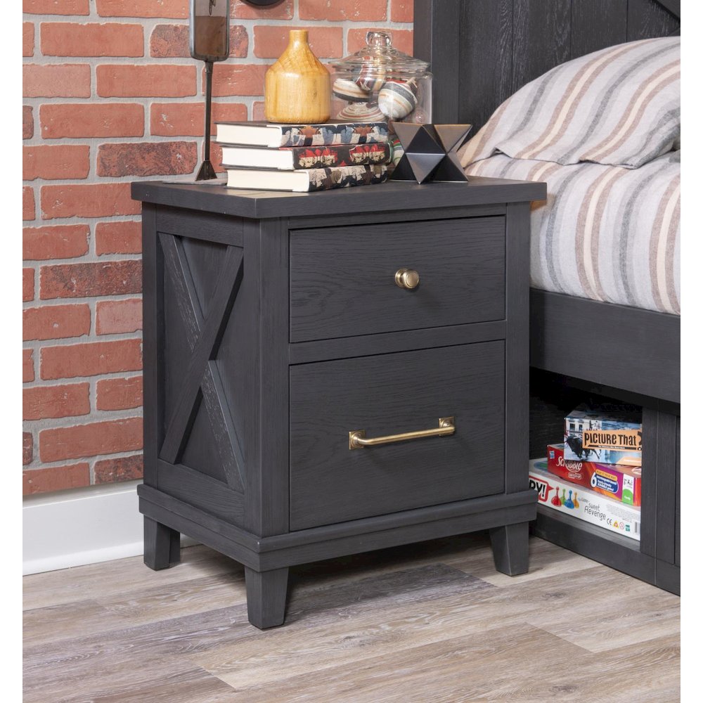 Flatiron Night Stand (2 Drawers, USB Kit). Picture 3