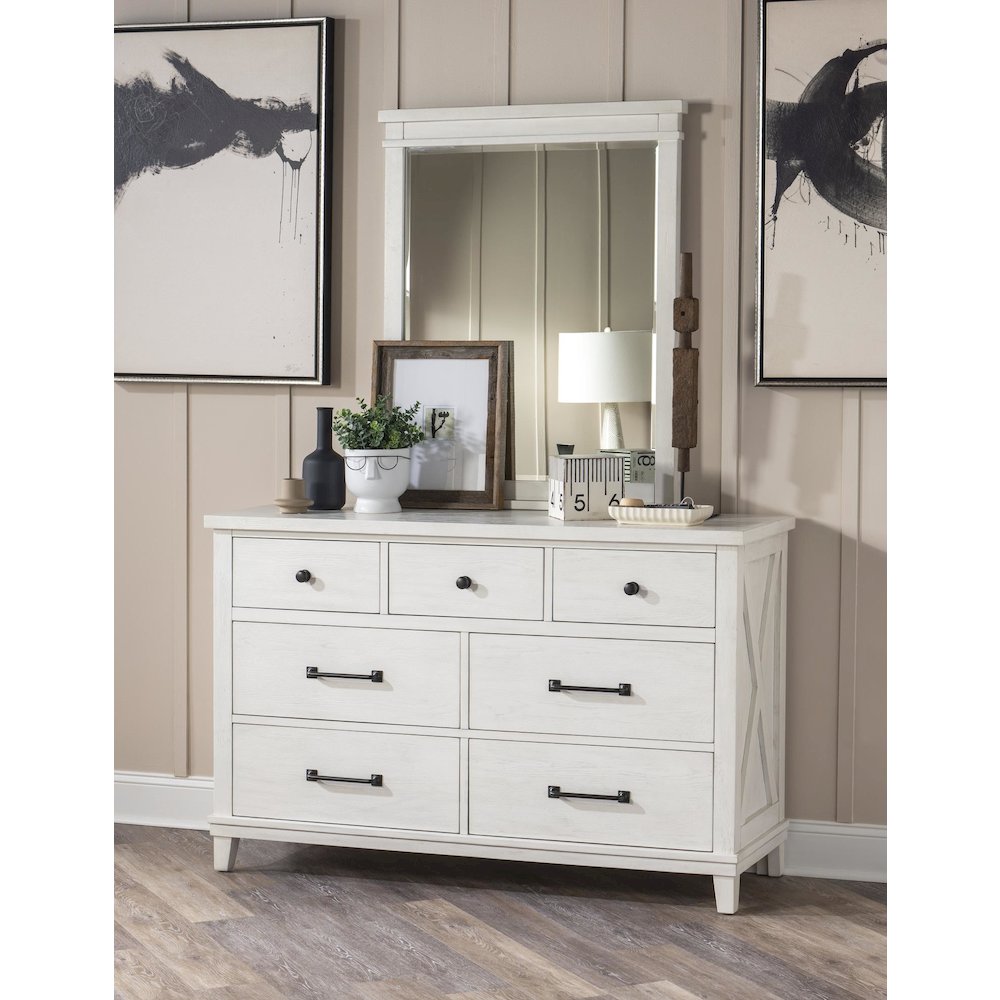 Flatiron Mirror (Beveled), Aged White. Picture 3